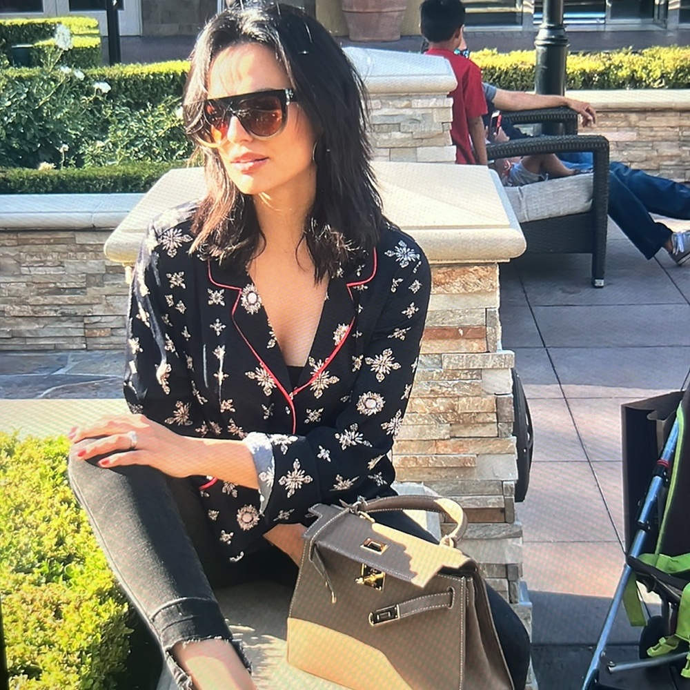 Chic pajama style button down shirt